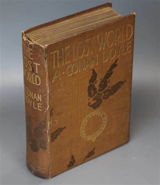 Doyle, Arthur Conan, Sir - The Lost World, 1st edition, 2nd issue, brown cloth, with 9 plates, front spine joint